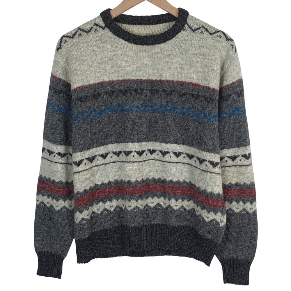 VTG PENDLETON Country Traditionals Virgin Wool Fair Isle Sweater Sz M Crew USA